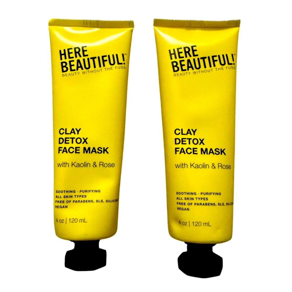2/$12 HERE BEAUTIFUL! Clay Detox Face Masks Set, NEW